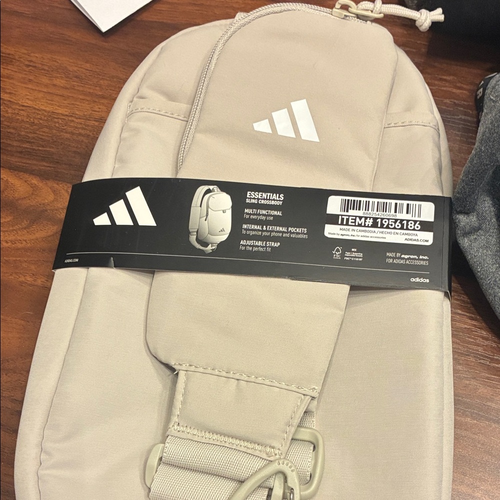 Adidas Cream Essentials Sling Crossbody Bag - Picture 2 of 3